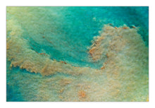 Load image into Gallery viewer, Abstract artwork featuring shades of blue and green with textured patterns, possibly representing a natural landscape or sea-like effect. Southcoast nsw greg selby fine art prints decor