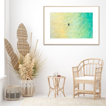 Load image into Gallery viewer, A seal glides through the turquoise waters of the sapphire coast NSW Greg Selby Aerial Shot, This print is prime south coast. nature at its best