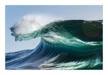 Load image into Gallery viewer, Kalon – crisp blue Australian ocean wave rising with vivid colour and clean energy, luminous coastal tones, premium wall art for Airbnbs, hotels and coastal interiors, fine art photography by Greg Selby