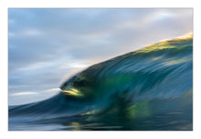Load image into Gallery viewer, Large ocean wave with a blurred effect against a sky background Greg Selby fine art Coastal decor wall hanging