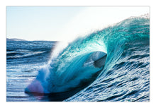 Load image into Gallery viewer, A photograph of a breaking wave with blue and white colors, capturing the essence of the ocean and waves by Artist Greg Selby Available as coastal decor print
