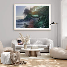 Load image into Gallery viewer, A teal wave on the Australian coast decor print Cronulla SydneyGreg Selby Wall Hanging Shark Island
