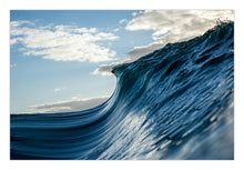 Load image into Gallery viewer, A photograph featuring a large wave in the ocean with a cloudy sky in the background. Sapphire coast  Greg Selby Decor