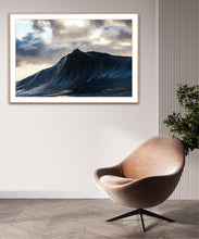 Load image into Gallery viewer, ellestrae Greg Selby south coast wave print framed for hotels and airbnb's luxury interiors moody design 
