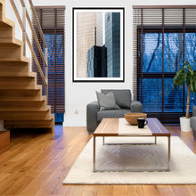 Load image into Gallery viewer, Daytime architectural photography print of modern Melbourne skyscrapers looking up at the sky, titled Towers by Greg Selby. Decor