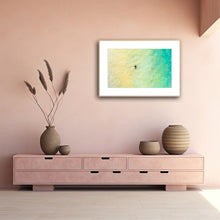 Load image into Gallery viewer, A seal cruising down the far south coast off the beach pristine waters available as a print by artist Greg Selby From Bermagui NSW 