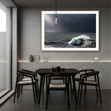 Load image into Gallery viewer, A Stormy Morning On the south coast at Kiama shot by Greg Selby A print of a wave catching the sunrise  coastal decor print