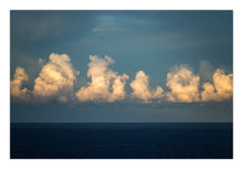Load image into Gallery viewer, Sublisity by Greg Selby, ocean fine art photograph captured at Bermagui Blue Pool featuring soft afternoon light and a horizon of fluffy clouds over the Sapphire Coast.
