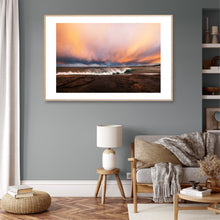 Load image into Gallery viewer, Illexea by Greg Selby featuring a dramatic sunset over Racecourse Beach, Ulladulla on the NSW South Coast, museum-quality fine art photography for luxury interiors and collectors.