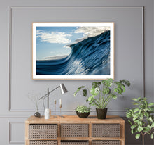 Load image into Gallery viewer, a perfect wave aligns with a cloud first thing in the morning on the far south coast nsw greg selby fine art decor